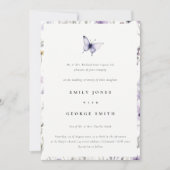 Invitation Soft Lilac Fleur sauvage Butterfly Garden Mariage (Devant)