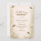 Invitation Soft Meadow Honey Bee Baby Shower (Devant)