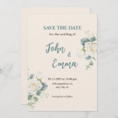 Invitation Soft Minimalist Save the Date | Editable Template (Devant / Derrière)