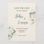 Invitation Soft Minimalist Save the Date | Editable Template (Devant)