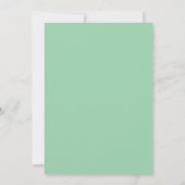 Invitation Soft Mint Vert Blanc Script Printemps Mariage (Dos)