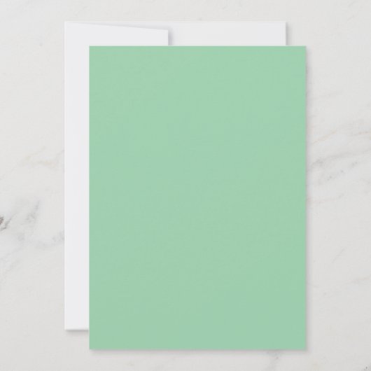 Invitation Soft Mint Vert Blanc Script Printemps Mariage (Dos)