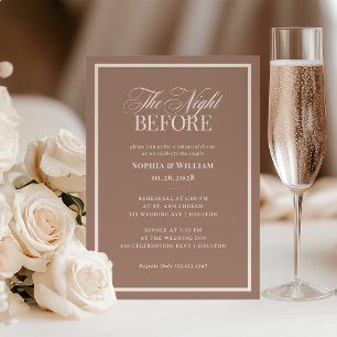 Invitation Soft Mocha Taupe   Luxe Dîner de Répétition Neutre