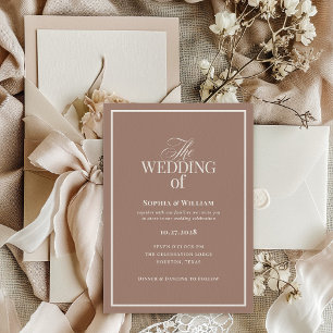 Invitation Soft Mocha Taupe Luxe Mariage Neutre