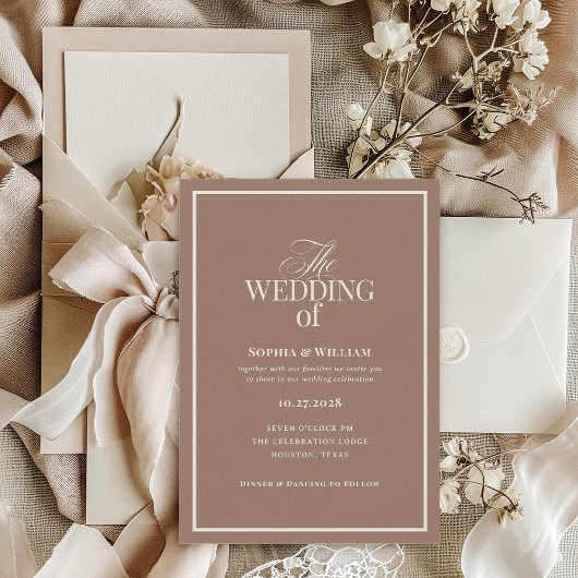 Invitation Soft Mocha Taupe | Luxe Neutral Wedding