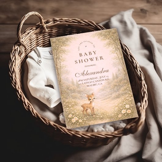Invitation Soft Neutral Forest Critters Baby Shower