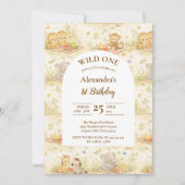 Invitation Soft Neutral Jungle Wild One First Birthday (Devant)