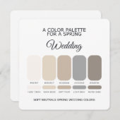 Invitation Soft Neutrals Spring Wedding Palette 2026 Card (Devant / Derrière)
