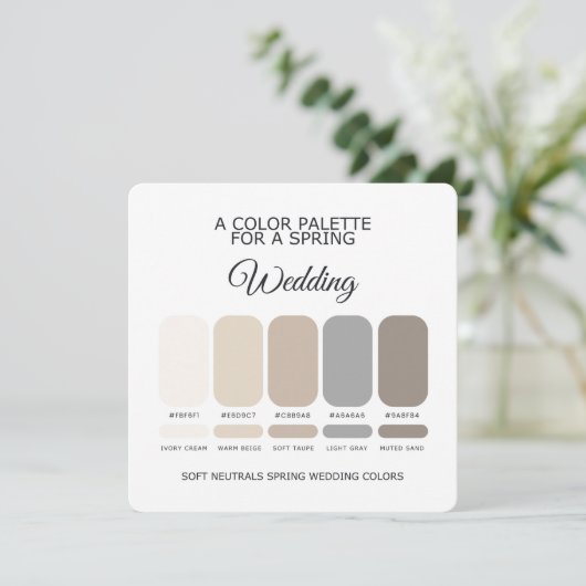 Invitation Soft Neutrals Spring Wedding Palette 2026 Card (Debout devant)