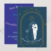 Invitation Soft Night Romance , Wedding Save the Date Card (Devant / Derrière)