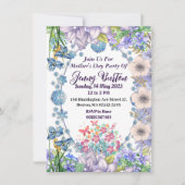 Invitation Soft Pastel Blue Blooms Floral fête des mères (Devant)