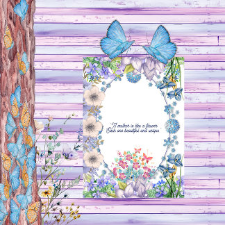 Invitation Soft Pastel Blue Blooms Floral fête des mères