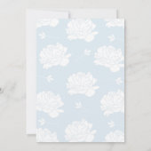 Invitation Soft Pastel Blue Peonies Cross Boy Baptême (Dos)