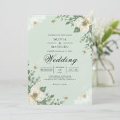 Invitation Soft Pastel Botanical Flourish Mariage (Debout devant)