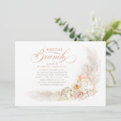 Invitation Soft Pastel Flowers and Pampas Grass Bridal Brunch (Debout devant)