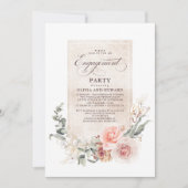 Invitation Soft Pastel Flowers Boho Elegant Engagement Party (Devant)