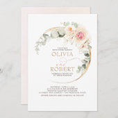 Invitation Soft Pastel Flowers Romantique Boho Mariage (Devant / Derrière)