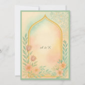Invitation Soft Pastel Gold Floral Arch enregistrer la date M (Dos)
