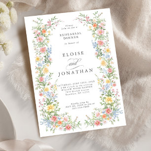 Invitation Soft Pastel Ornate Printemps Jardin Répétition Dîn