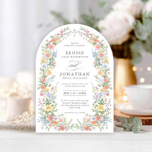 Invitation Soft Pastel Ornate Spring Floral Arch Chic Mariage