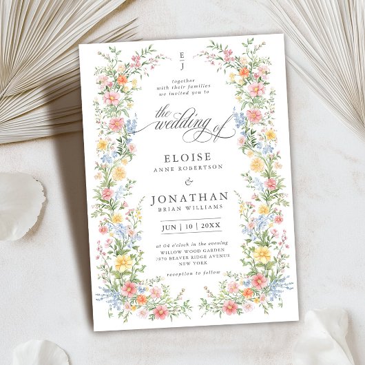 Invitation Soft Pastel Ornate Spring Garden Floral Mariage