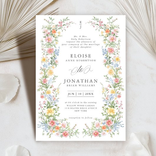 Invitation Soft Pastel Ornate Spring Garden Floral Mariage