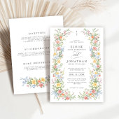 Invitation Soft Pastel Ornate Spring Tout en un Mariage chic