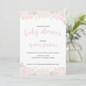 Invitation Soft Pastel Peonies Baby shower Party (Debout devant)