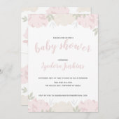 Invitation Soft Pastel Peonies Baby shower Party (Devant / Derrière)