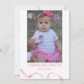 Invitation Soft Pastel Pink Bow 1st Birthday  (Dos)
