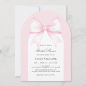 Invitation Soft Pastel Rose Ribbon Bow Fête des mariées (Devant)