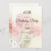Invitation Soft Pastel Roses 2 (Devant / Derrière)