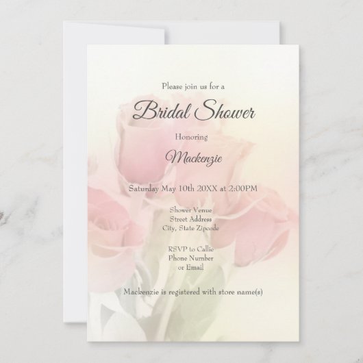 Invitation Soft Pastel Roses 2 (Devant)