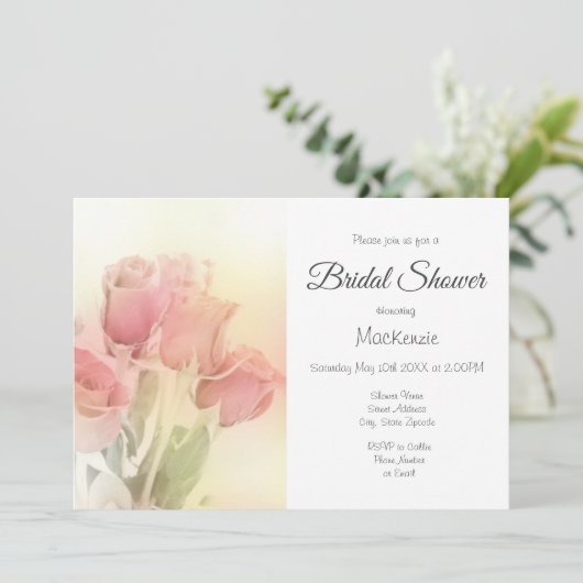 Invitation Soft Pastel Roses 2 (Debout devant)