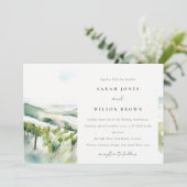 Invitation Soft Pastel Watercolor Vineyard Landscape Wedding (Debout devant)
