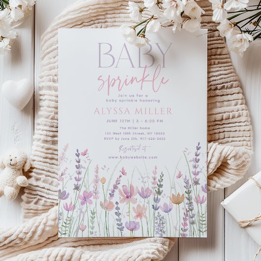 Invitation Soft Pastel Wildflower Baby Sprinkle