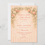 Invitation Soft Peach Floral Baby Shower (Devant)
