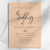 Invitation Soft Peach Simple Modern Script Mariage