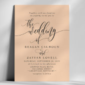 Invitation Soft Peach Simple Modern Script Mariage