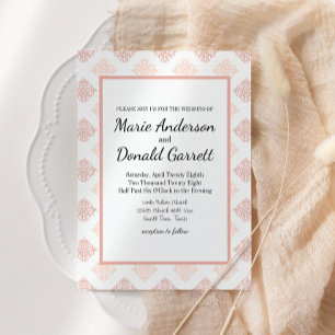 Invitation Soft Peachy Blush Damask
