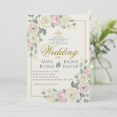 Invitation Soft Pink and Sage Green Eucalyptus Wedding (Debout devant)