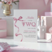 Invitation Soft Pink Bow deuxième fille anniversaire
