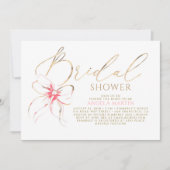Invitation Soft Pink Bow Elegant Romantic Bridal Shower (Devant)