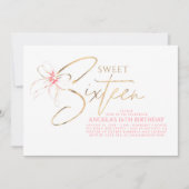 Invitation Soft Pink Bow Elegant Romantic Sweet 16th Birthday (Devant)