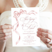 Invitation Soft Pink Bow Elle noue la Fête des mariées de noe