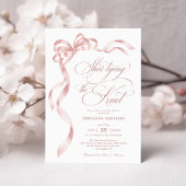 Invitation Soft Pink Bow Elle noue la Fête des mariées de noe