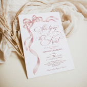 Invitation Soft Pink Bow Elle noue la Fête des mariées de noe