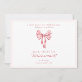 Invitation Soft Pink Coquette Bow Veux-tu ? (Devant)