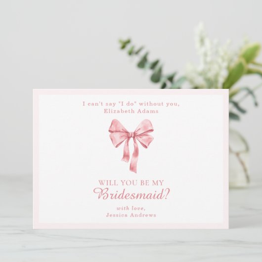 Invitation Soft Pink Coquette Bow Veux-tu ? (Debout devant)
