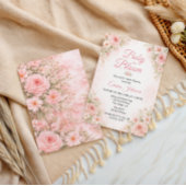 Invitation Soft Pink Floral Baby in Bloom Garden